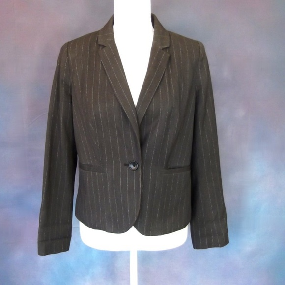 Worthington Pinstripe Cropped Blazer PM - Picture 1 of 8